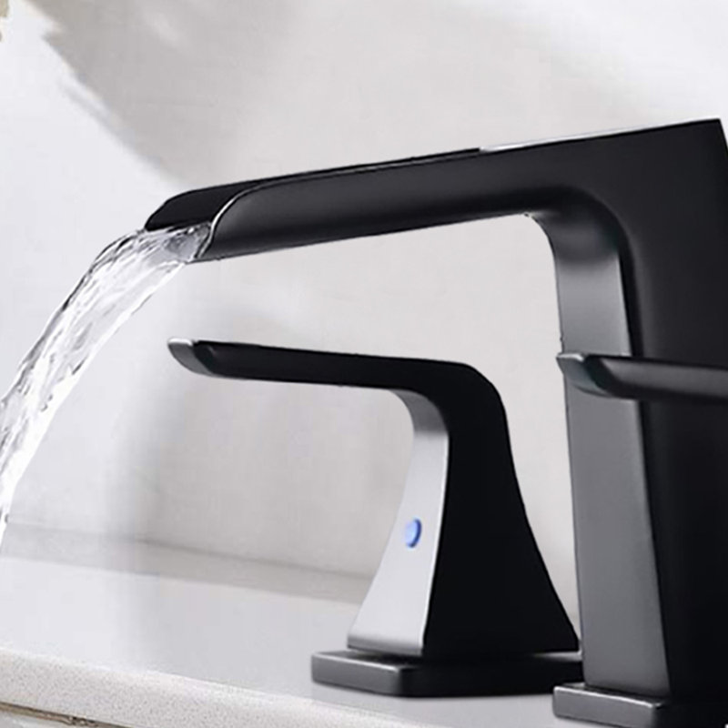 Widespread 2-handle Bathroom Faucet with Drain Assembly, Matte Black