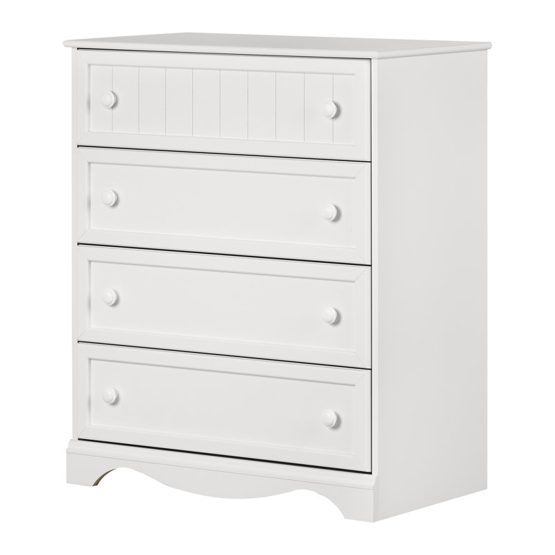 Commode 4 tiroirs Savannah, Blanc / robuste