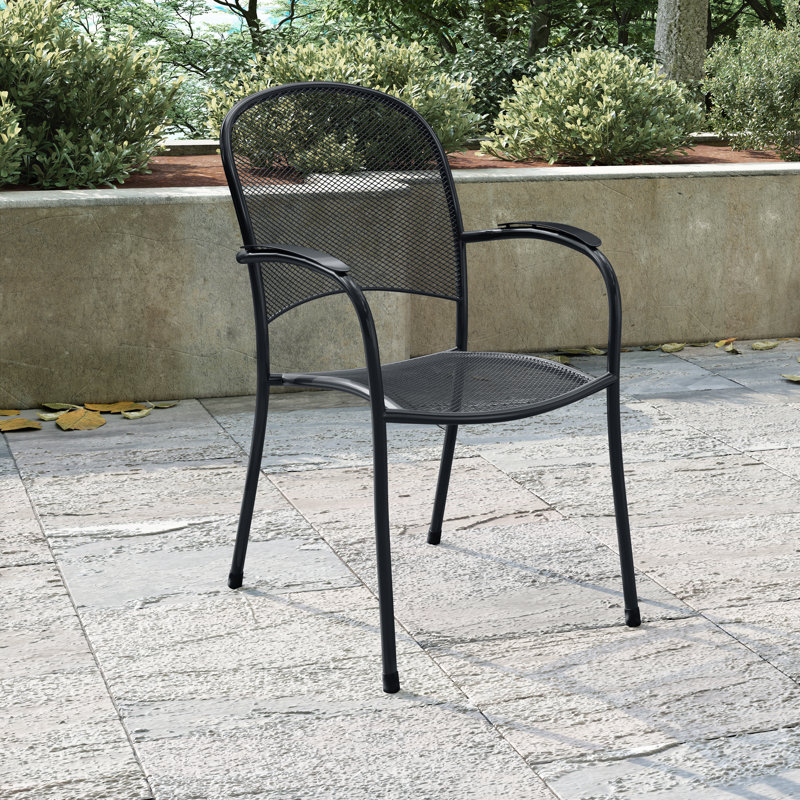 Fauteuil de patio empilable Waynesboro, Noir