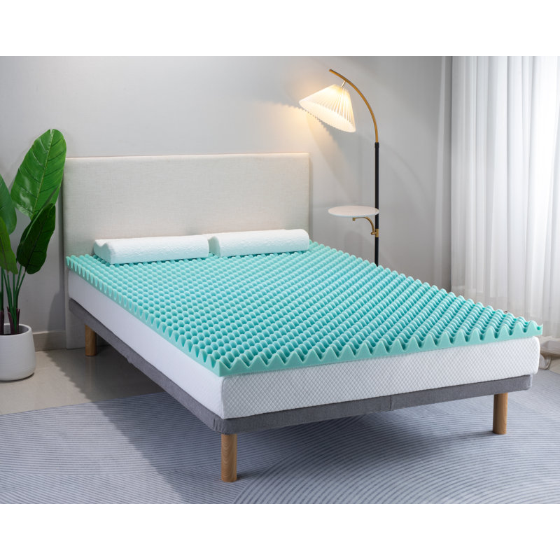 2" Reversible Gel Memory Foam Mattress Topper with bonus breathable cover, Queen