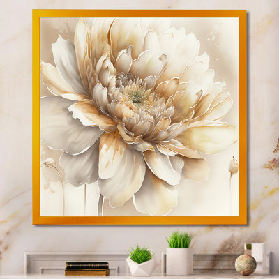 " Single Beige Flower V "