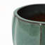 Grande jardinière ronde en céramique 11,4 po de diamètre vert jade avec soucoupe attachée, pot de fleurs d'intérieur glacé-2093019384