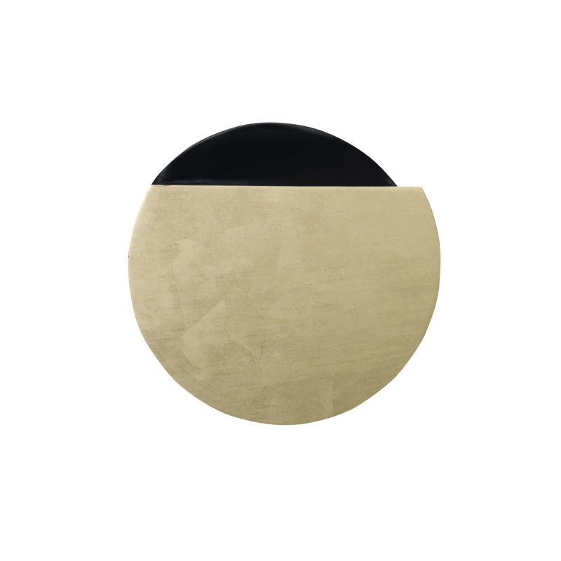 Black and Gold Leaf Conical Resin End Table