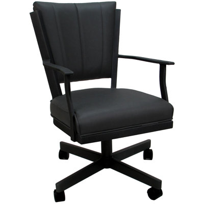Danyael Metal Dining Caster Chair with Arms