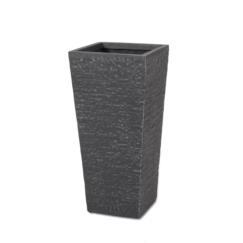 Pot de fleurs d'extérieur en pierre Madita, H 26,5 po x l 12,5 po x P 12,5 po, 2