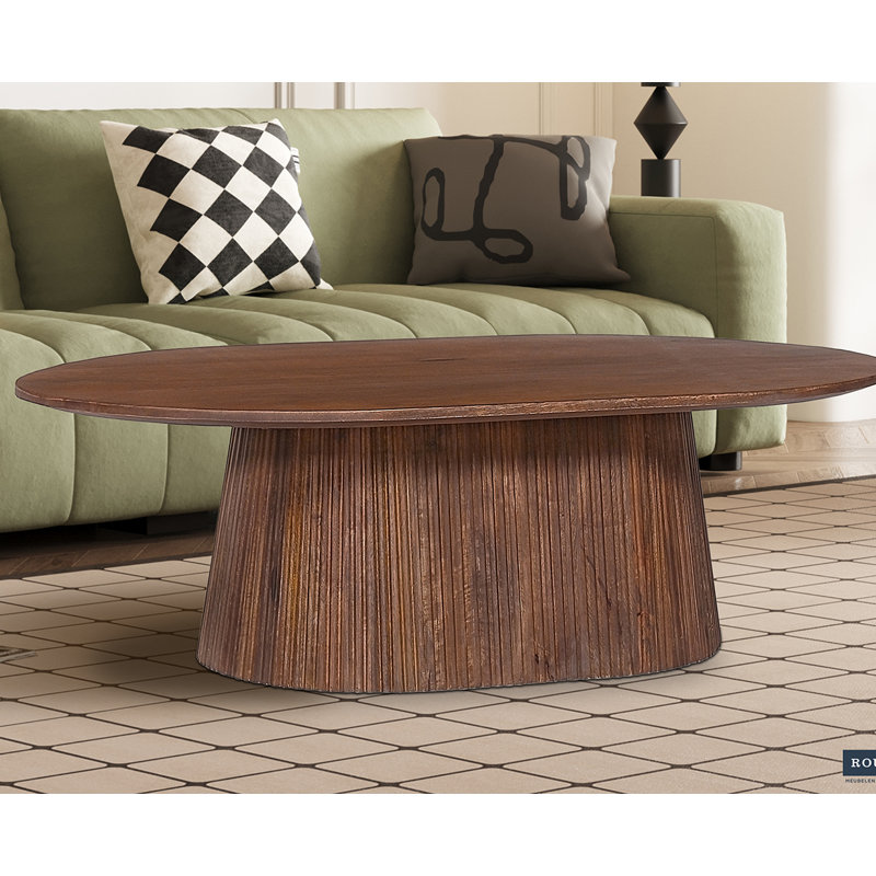 Miguel Solid Wood Solid Coffee Table, Light Brown