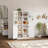 Kitchen Pantry Cabinet with 12 Storage Shelves, 71.3''H  Pegboard Design Storage Cabinet, 3-Tier Rack & 4 Adjustable Shelves-1591055389