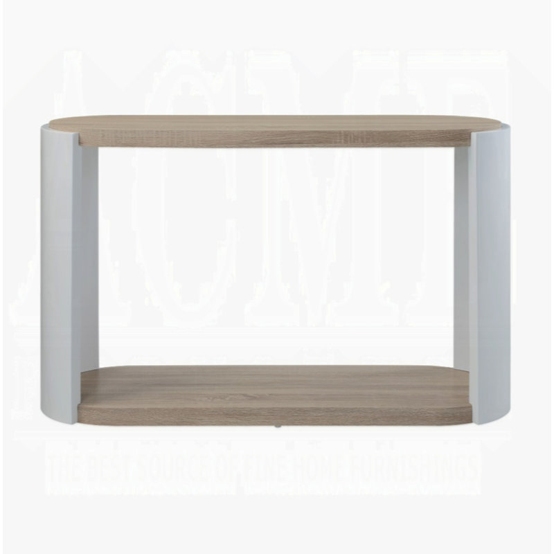 Table basse ultra-brillante avec tablette inférieure en chêne blanc moderne
