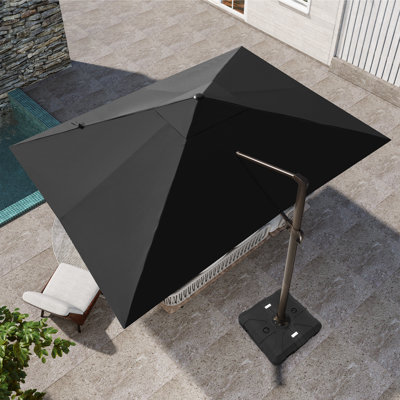 Parasol en porte-à-faux rectangulaire 10 'X 13' avec lève-manivelle, contrepoids inclus