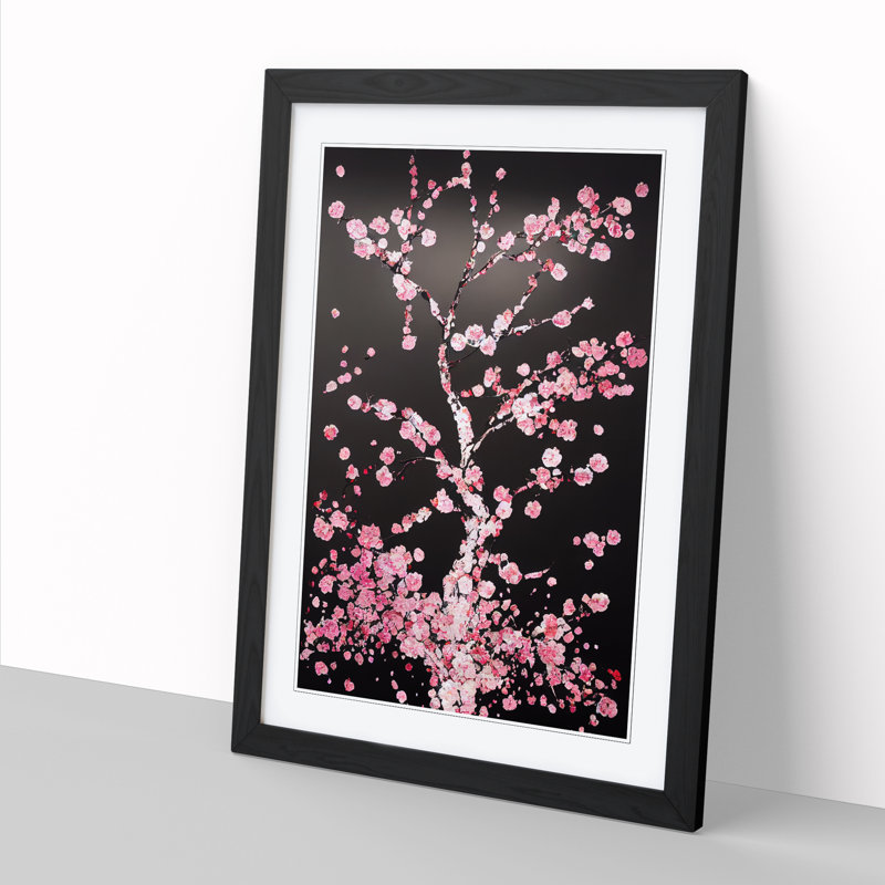 Cherry Blossom Tree Dreams - Single Picture Frame Print, 64cm H x 46cm W, Brown Framed