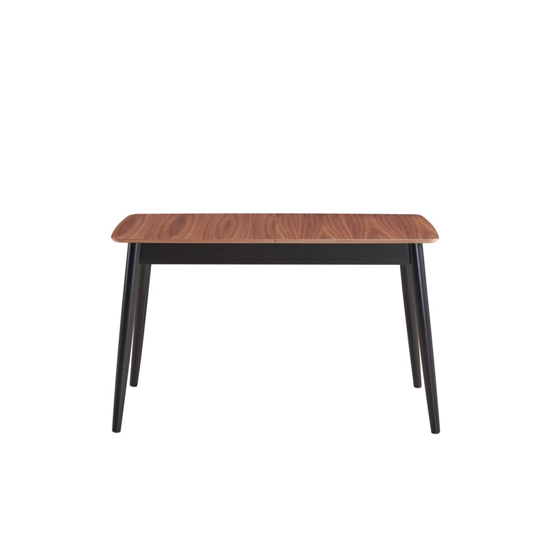 Table de salle à manger extensible Yanah, Noir / bois naturel