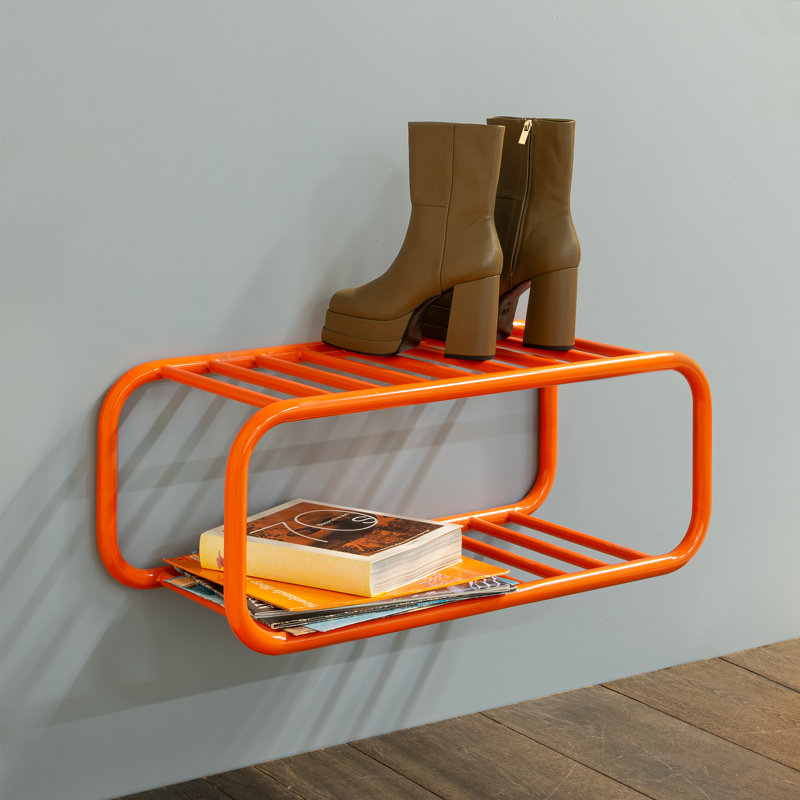 Retro 4 Pair Shoe Rack, Orange
