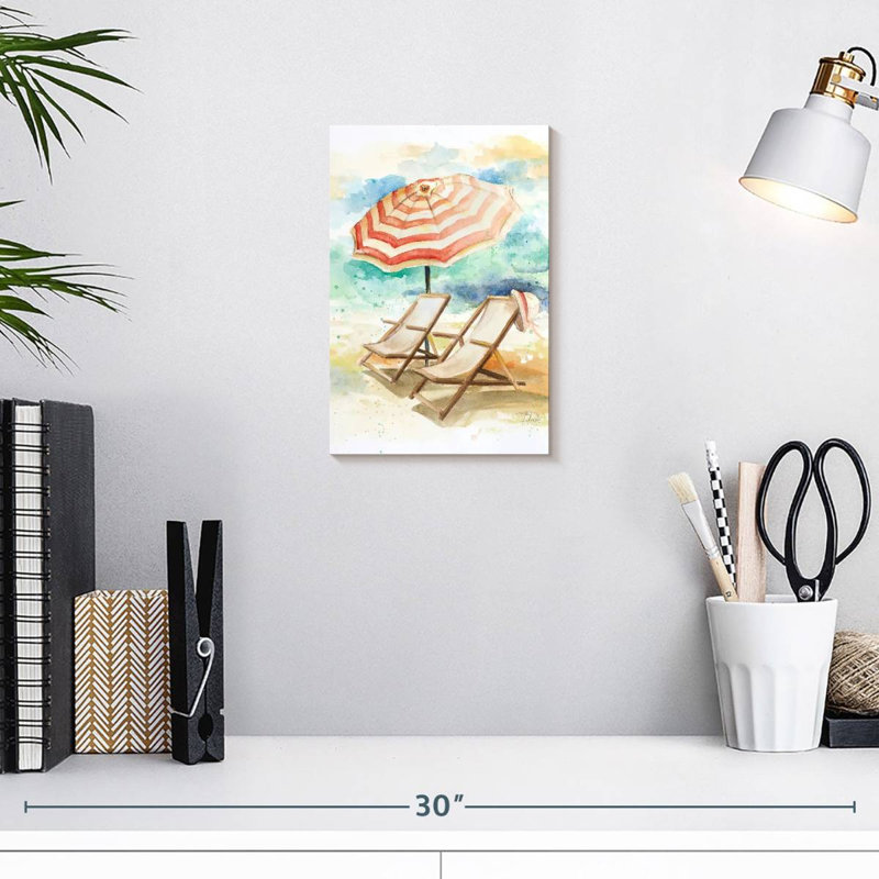 Kerner Umbrella On The Beach I, 12" H x 8" W