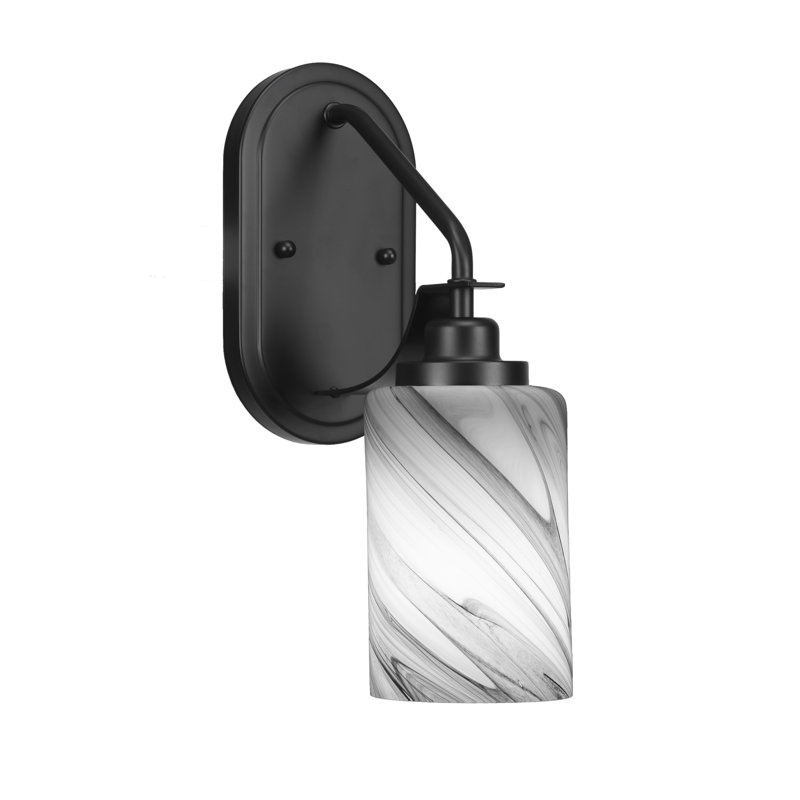 Neylin Wall Sconce Shown With 4" Glass, Gray, Matte Black