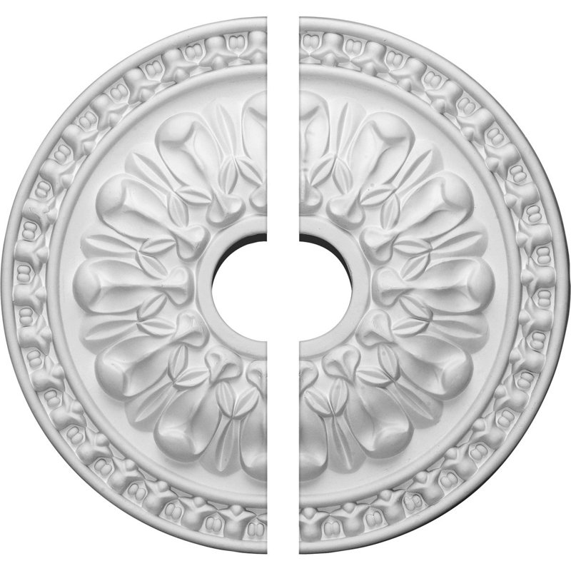 Endurathane Warsaw Ceiling Medallion, 18"OD x 3 1/2"ID x 1 3/8"P (Fits Canopies up to 3 1/2"), Factory Primed