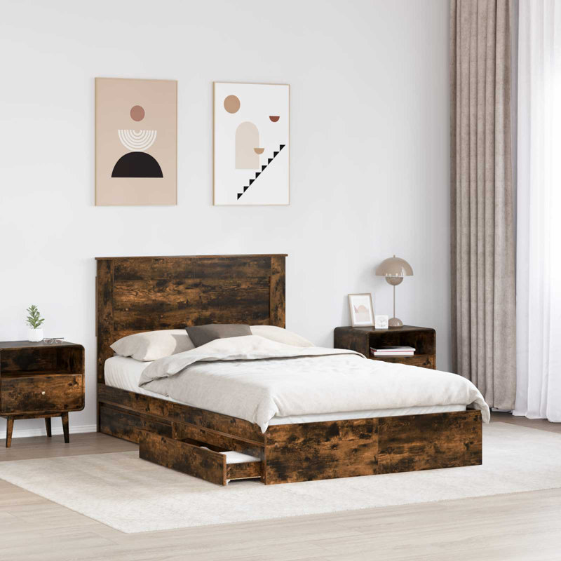 Bed, Smoked Oak, Double (4'6)