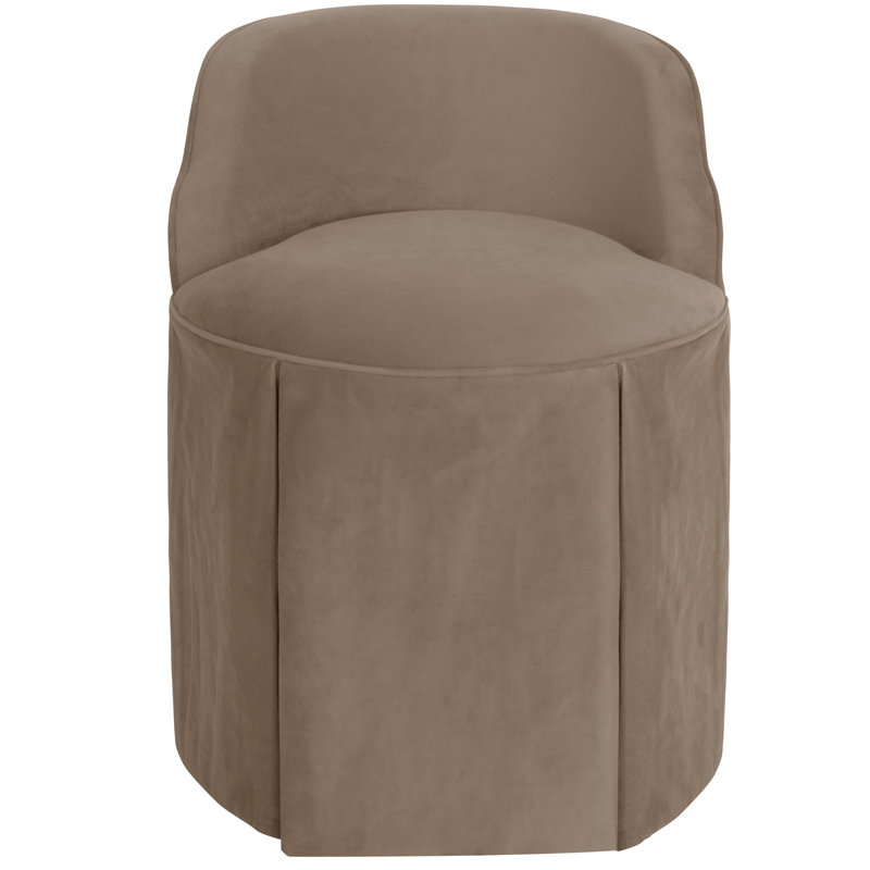 Fauteuil demi-tonneau rembourré Viveros, Velours classique cacao performance