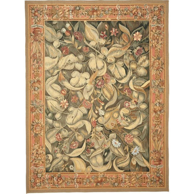 Hand-Knotted High-Quality Red and Gray Area Rug
