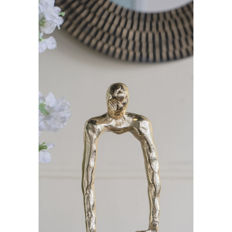 Figurine humaine abstraite 8 pi x 5 po x 16,5 po avec base piédestal robuste