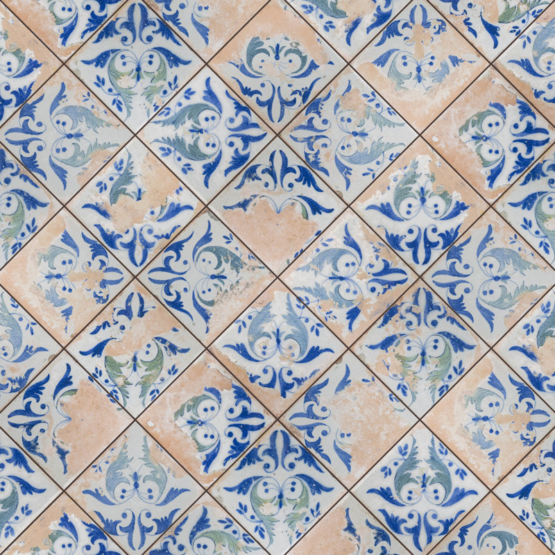 Kings Luxe Heritage 18" x 18" Ceramic Patterned Wall & Floor Tile