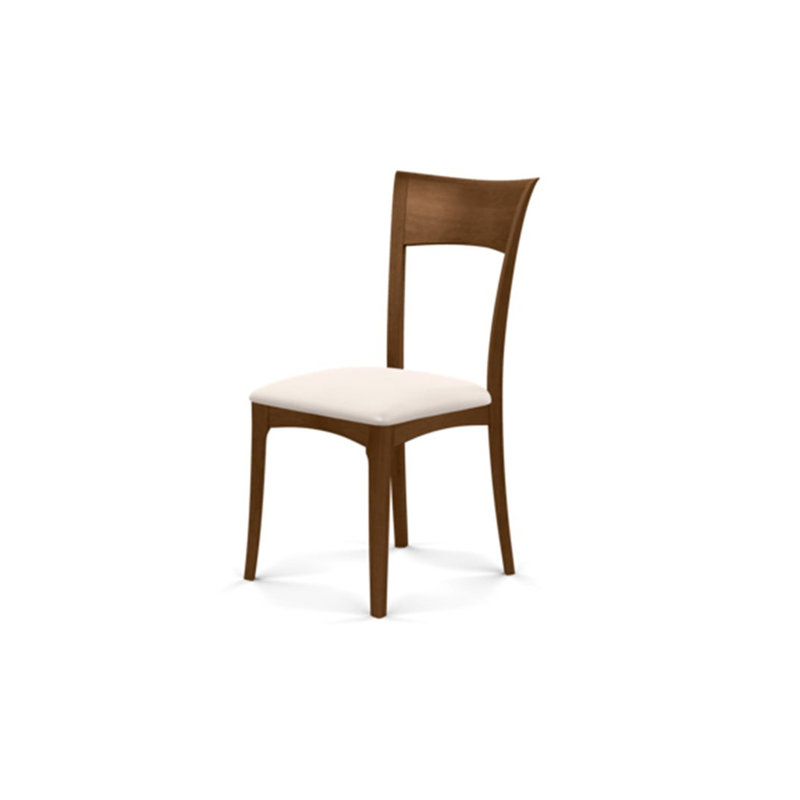 Ingrid Upholstered Side Chair, Saddle Cherry, White Leather