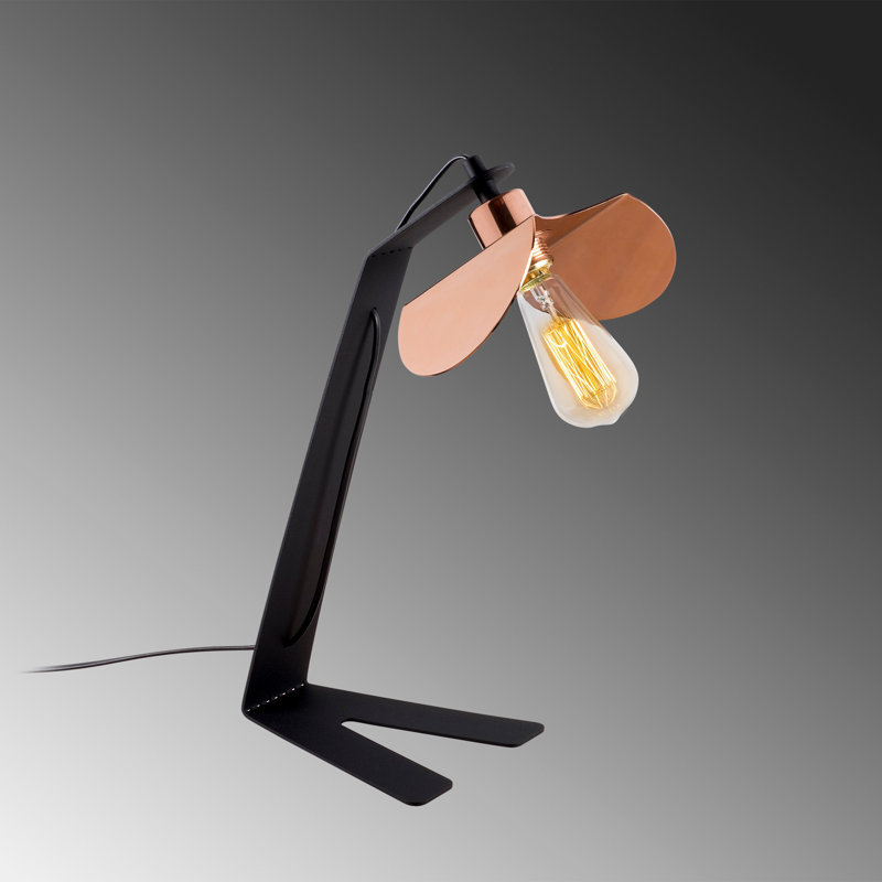 Lampe de bureau 18,9 po Akram, Noir, Cuivre