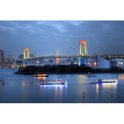 Rainbow Bridge From Odaiba by Bogdan Lazar - Wrapped Canvas Print