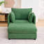 Très grand fauteuil d'appoint en chenille surdimensionné à assise profonde, méridienne rembourrée, repose-pieds avec rangement assorti et trois coussins décoratifs, parfait pour un appartement, une chambre à coucher ou un salon