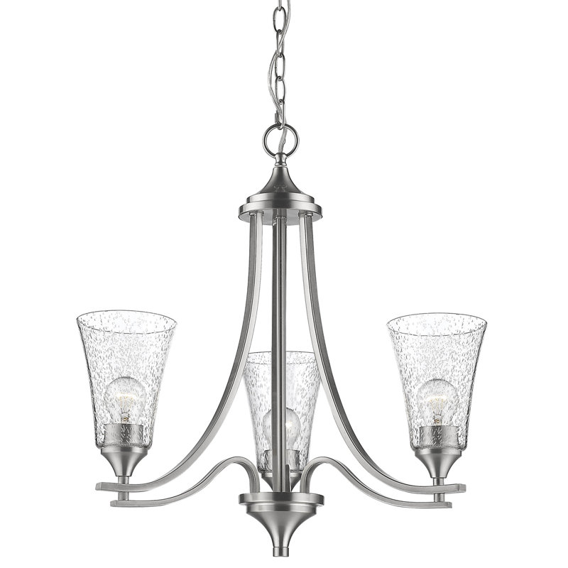 Natalie 3 - Light Steel Dimmable Chandelier, Satin Nickel