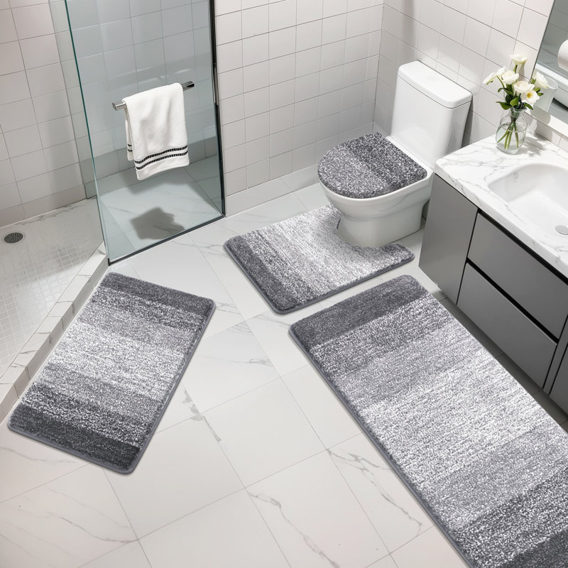 Tapis en microfibre Lazzuro , Bleu gris