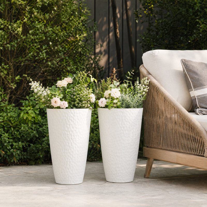 Boîte à fleurs extérieure en PEHD résistante aux intempéries, White