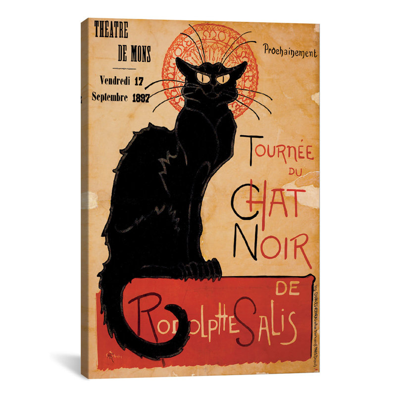 Tournee du Chat Noir Advertising Vintage Poster Canvas Print Wall Art, 26" H x 18" W x 1.5" D