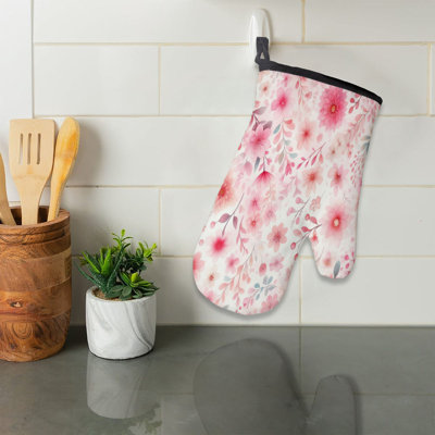 Blossom Pink Hues Oven Mitt Cotton Twill