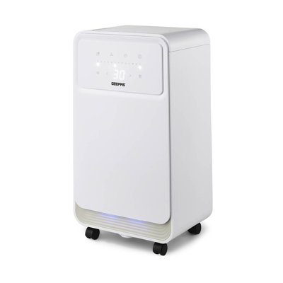 GEEPAS 12L/Day Dehumidifier – Portable Moisture Remover with Digital Display, 24H Timer, Continuous Drainage, Laundry Drying & Quiet Sleep Mode – Ideal for Damp, Condensation & Drying Clothes