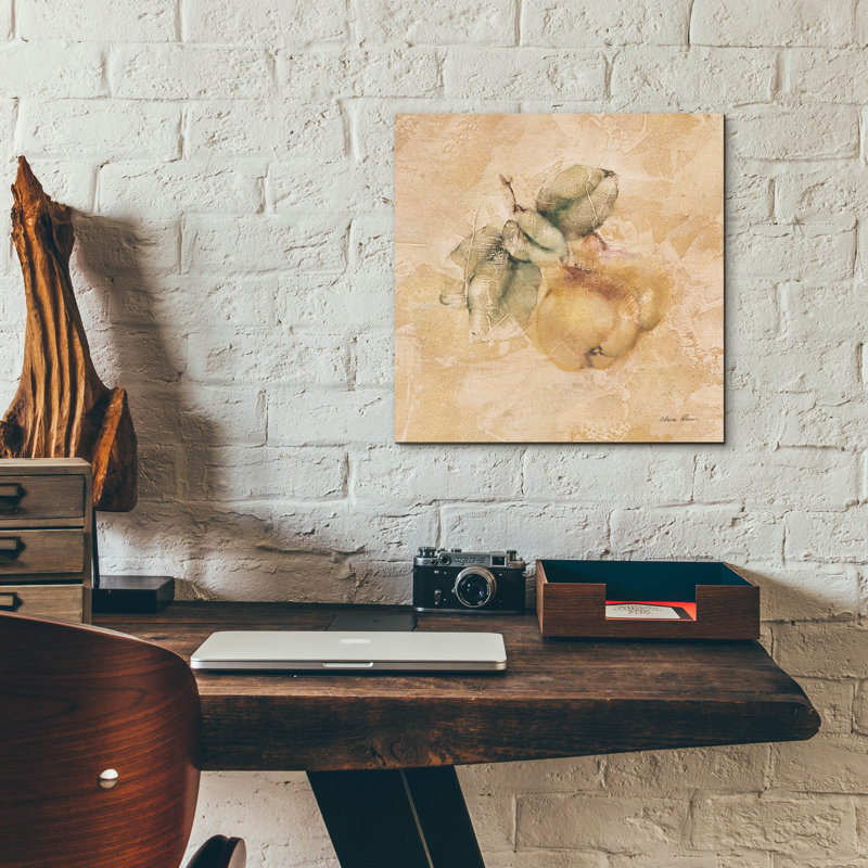 Art mural en verre Winston Porter «Pears Square» par Cheri Blum, H 12 po x l 12 po x P 0,13 po