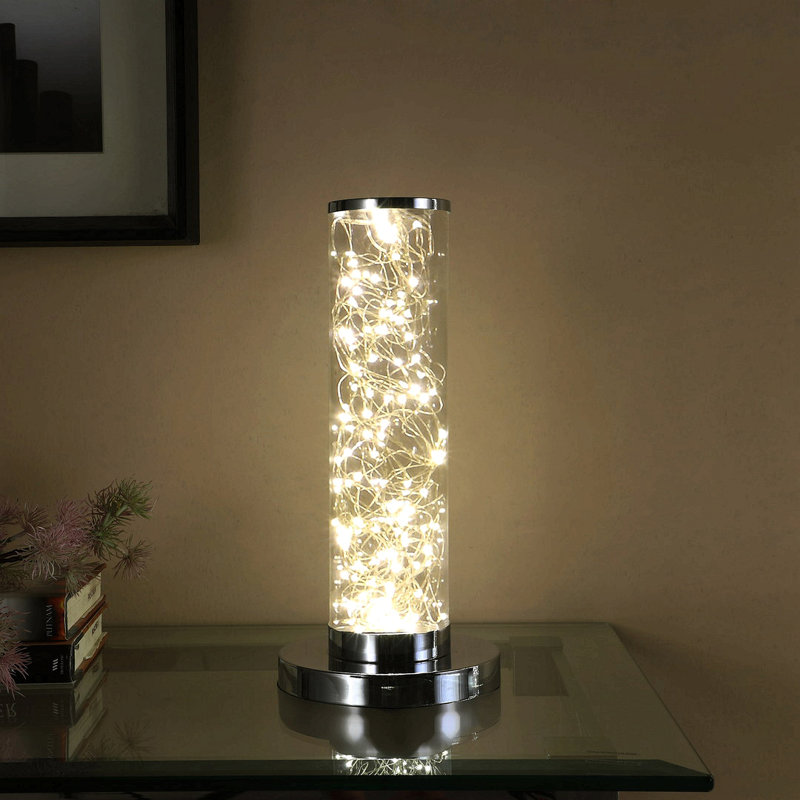 Lampe sur pied à colonnes transparentes 13 pouces Minari