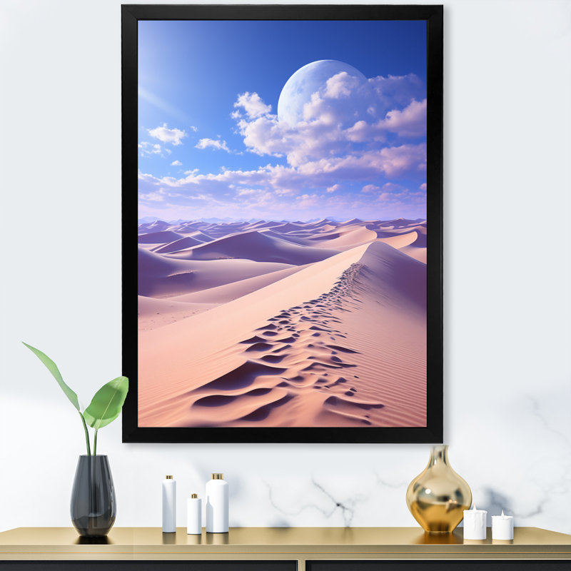 " Egypt Sahara Dreams Landscape I ", 32" H x 24" W x 1" D, Black Picture Framed