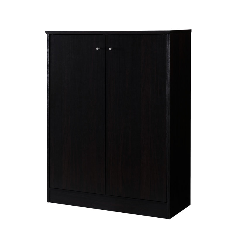 Armoire à chaussures foncée / pour rangement efficace des chaussures 2 portes et 5 tablettes de style coloré