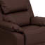 Deluxe Padded Contemporary Kids Recliner with Storage Arms-575610409