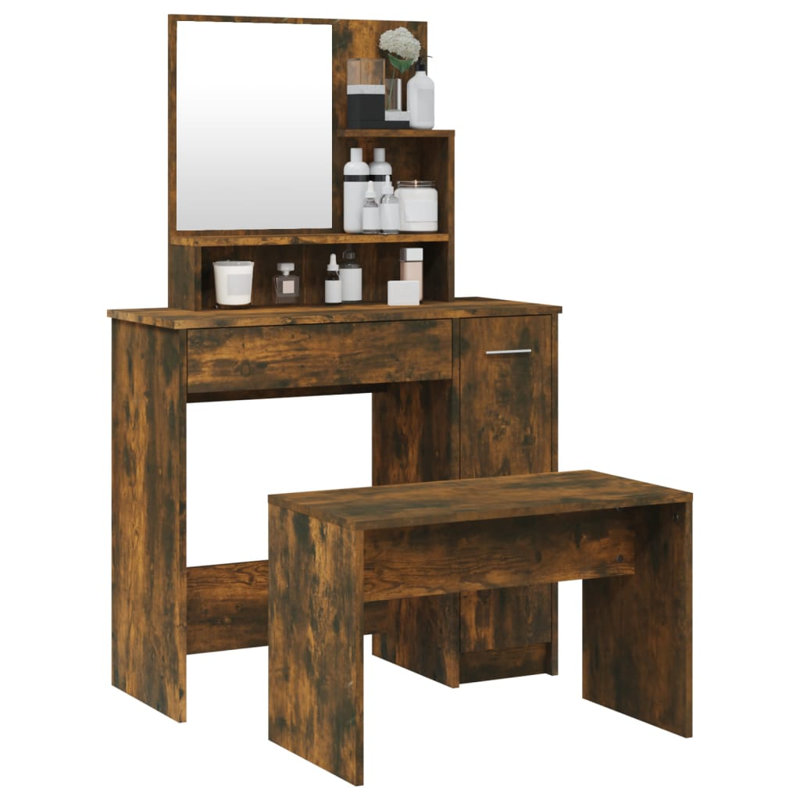 Libaan Dressing Table with Mirror, Sonoma Oak