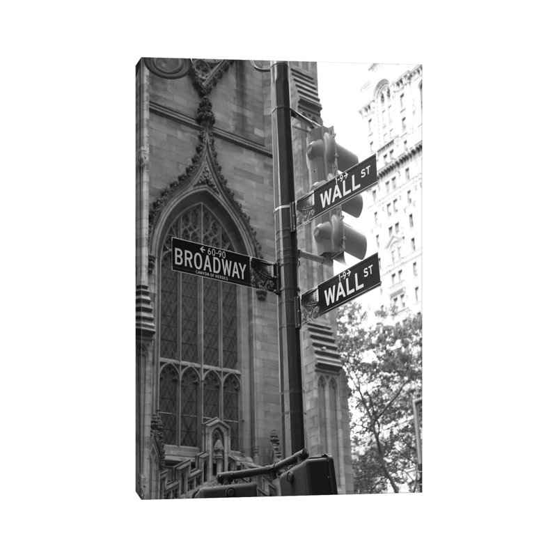 Wall Street Signs (New York City) 1 Piece Wrapped Canvas Wall Art, 20.32 cm H x 30.48 cm W