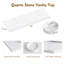 Dessus de meuble-lavabo blanc en pierre de quartz 60 po avec double vasque ronde en céramique