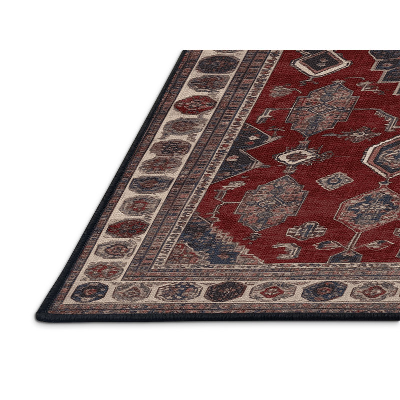 Tapis persan noir lavable à la machine