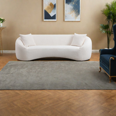Modern Curved Sofa, Solid Wood, Minimalist Design For Living Room