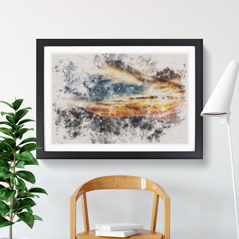 Sunset in Utah - Picture Frame Painting, Black Framed, 48cm H x 65cm W x 2cm D