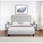 Base de lit tapissier grand format avec tête de lit capitonnée