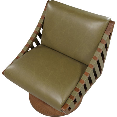 Quinton Vegan Leather Swivel Accent Chair