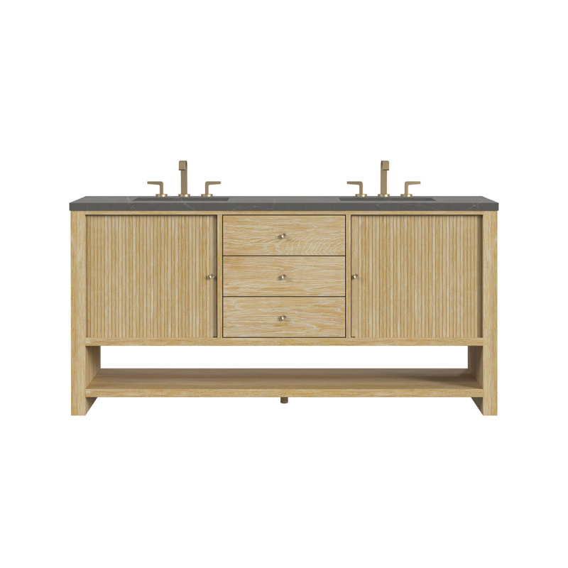Marigot 72'' W Double Vanity, Charcoal Soapstone, 8" Widespread