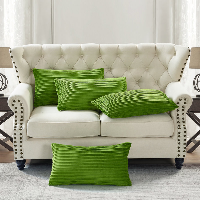 Housse de coussin rectangulaire en flanelle nervurée, Yeux verts