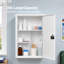 Medicine Cabinet Lockable Storage Box Wall Mounted Metal Home White